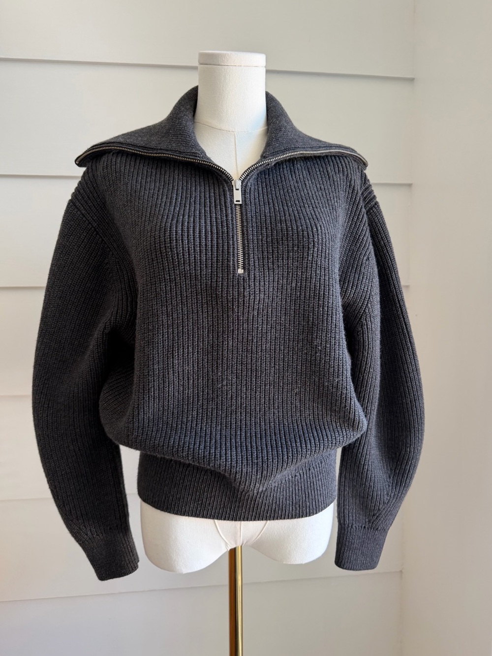 COS Wool and Cotton Half Zip Sweater Jumper size S